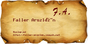 Faller Arszlán névjegykártya